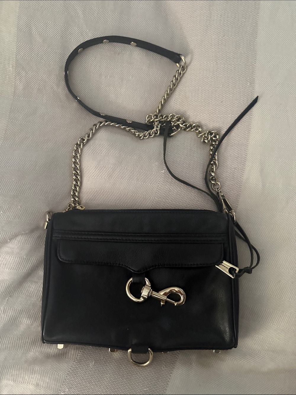 Rebecca Minkoff MAC Black Leather Crossbody Clutch Excellent